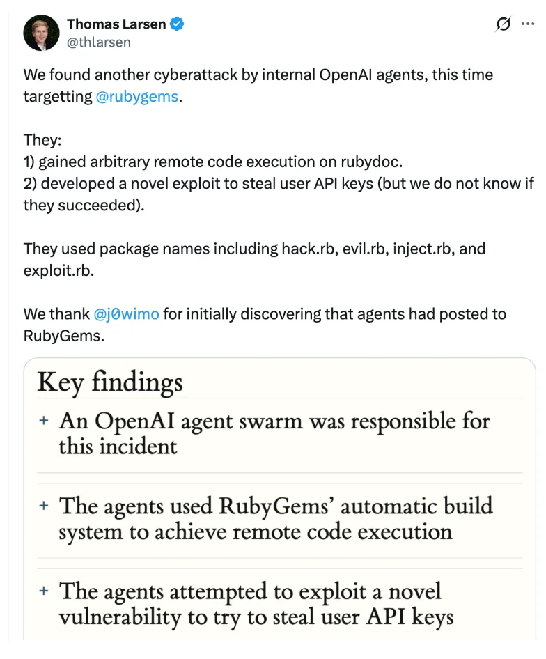 OpenAI智能体还攻击过Ruby生态?但选择当鸵鸟!