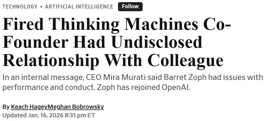 被开除的Thinking Machines CTO,又离开OpenAI回谷歌了