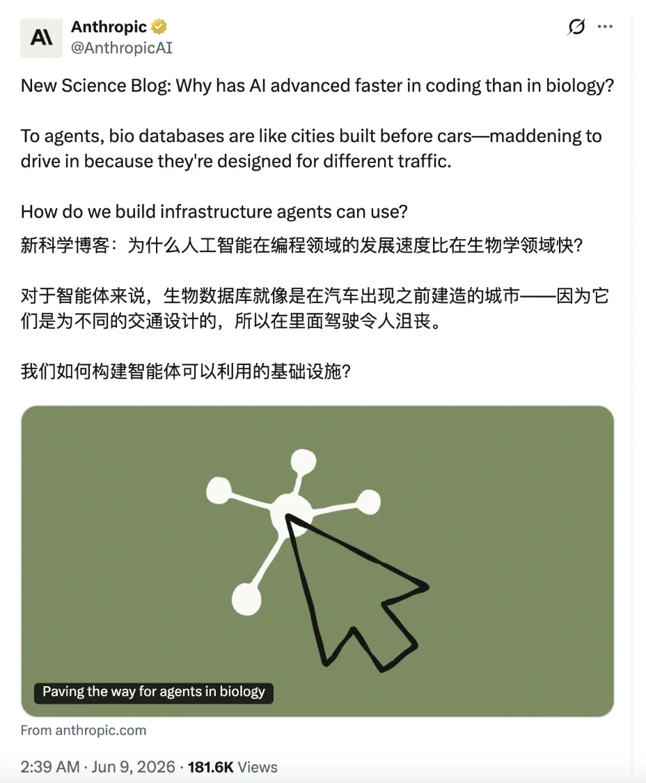 Anthropic最新博客:生物学Agent的瓶颈不在模型,而在数据基础设施