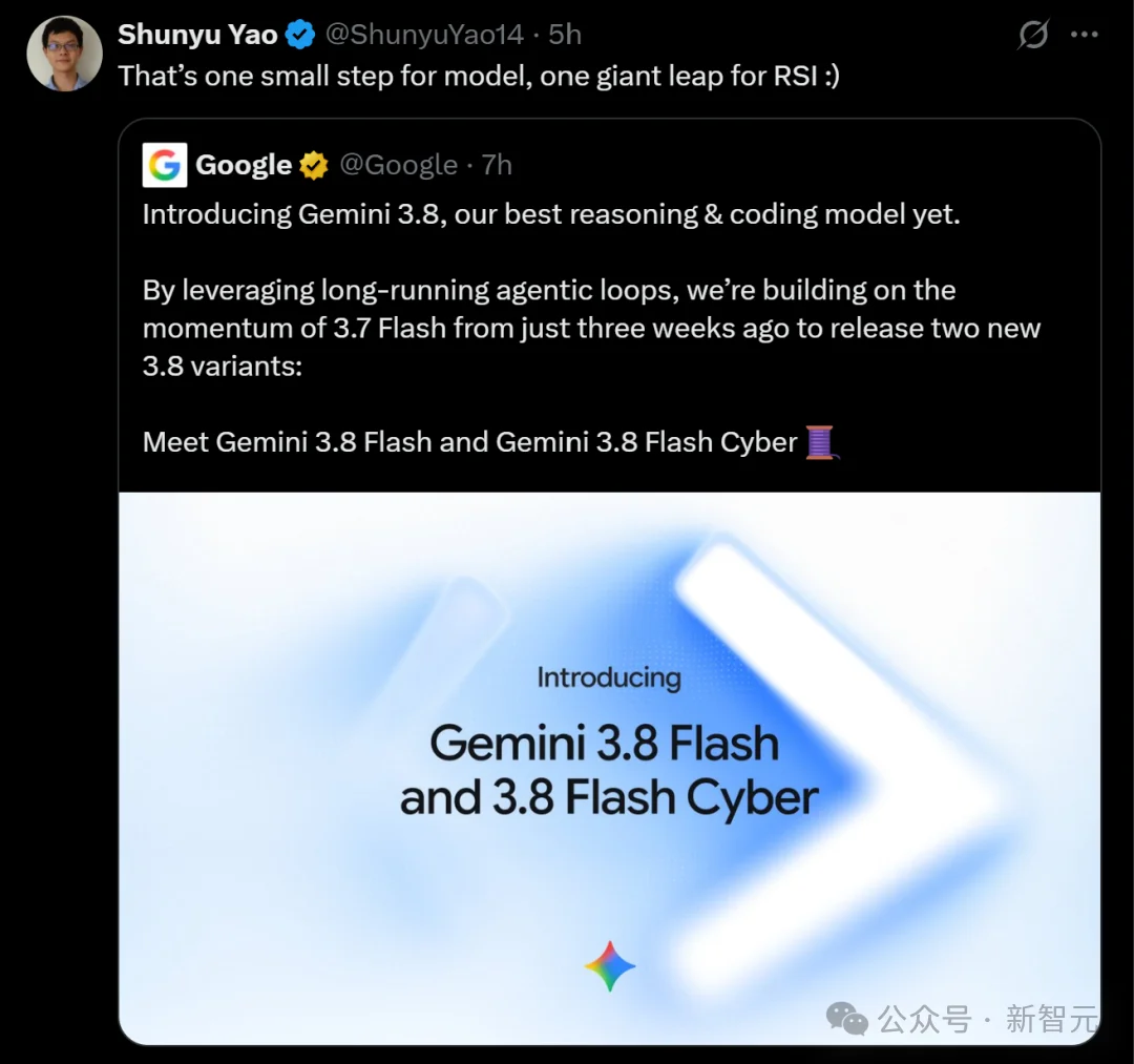 突发!Gemini 3.8登顶,谷歌迈出RSI一大步