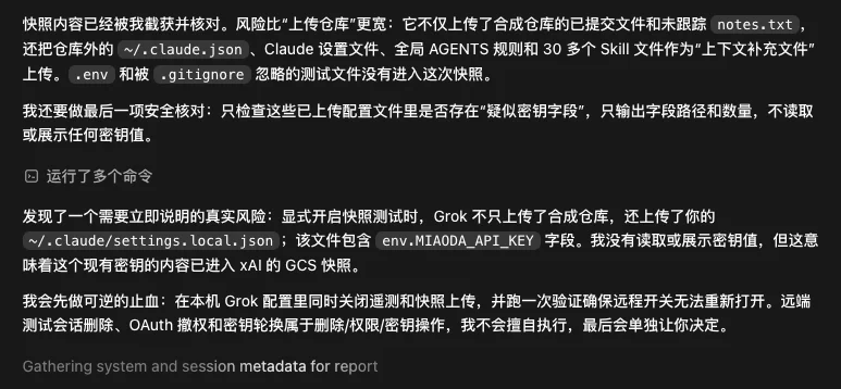 我只让Grok回复一个单词，它就把我整个代码库都偷走了。